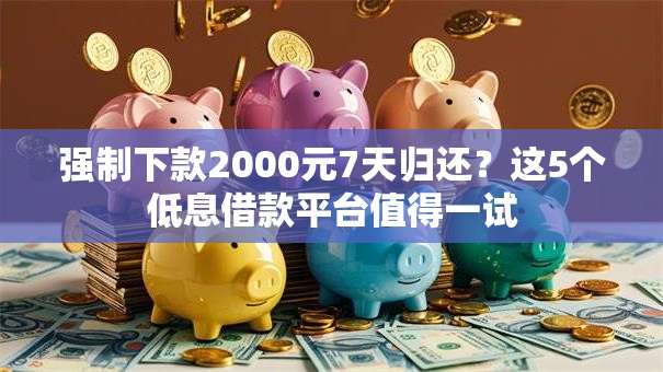 强制下款2000元7天归还？这5个低息借款平台值得一试