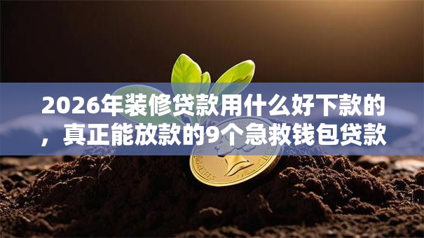 2026年装修贷款用什么好下款的，真正能放款的9个急救钱包贷款软件黑户好下款推荐