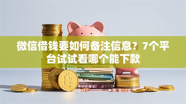微信借钱要如何备注信息?7个平台试试看哪个能下款 微信借钱要如何备注信息?7个平台试试看哪个能下款