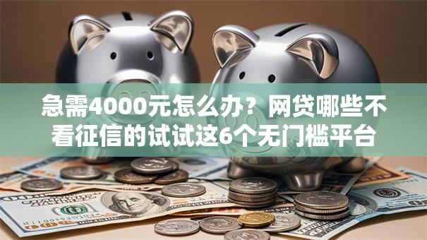 急需4000元怎么办？网贷哪些不看征信的试试这6个无门槛平台