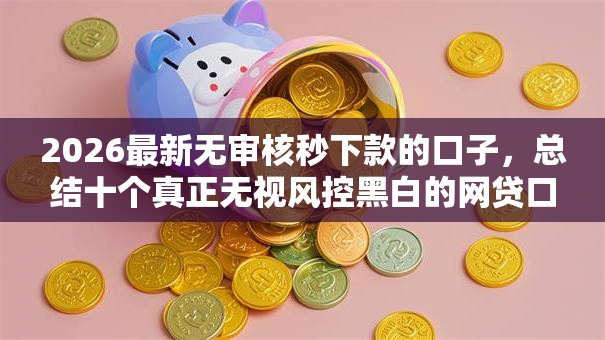 2026最新无审核秒下款的口子，总结十个真正无视风控黑白的网贷口子！