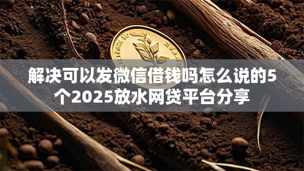 解决可以发微信借钱吗怎么说的5个2025放水网贷平台分享