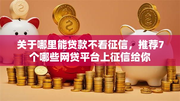 关于哪里能贷款不看征信，推荐7个哪些网贷平台上征信给你