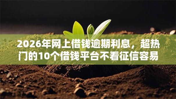 2026年网上借钱逾期利息，超热门的10个借钱平台不看征信容易通过的口子推荐
