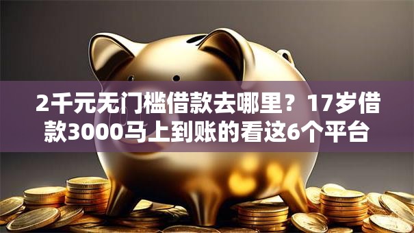 2千元无门槛借款去哪里？17岁借款3000马上到账的看这6个平台