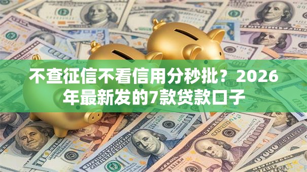 不查征信不看信用分秒批？2026年最新发的7款贷款口子