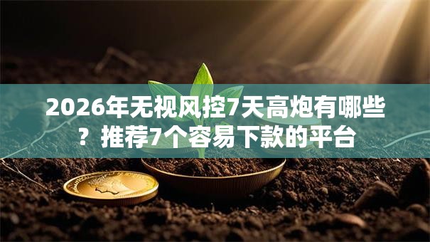 2026年无视风控7天高炮有哪些？推荐7个容易下款的平台