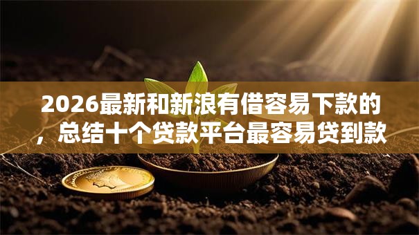 2026最新和新浪有借容易下款的，总结十个贷款平台最容易贷到款！