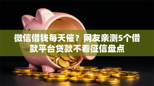 微信借钱每天催？网友亲测5个借款平台贷款不看征信盘点
