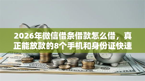 2026年微信借条借款怎么借，真正能放款的8个手机和身份证快速借钱口子推荐
