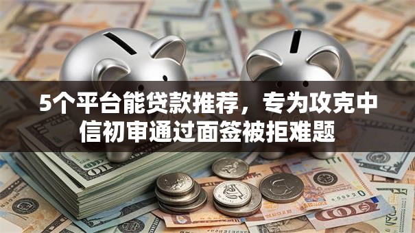 5个平台能贷款推荐，专为攻克中信初审通过面签被拒难题