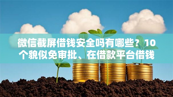 微信截屏借钱安全吗有哪些？10个貌似免审批、在借款平台借钱安全合集