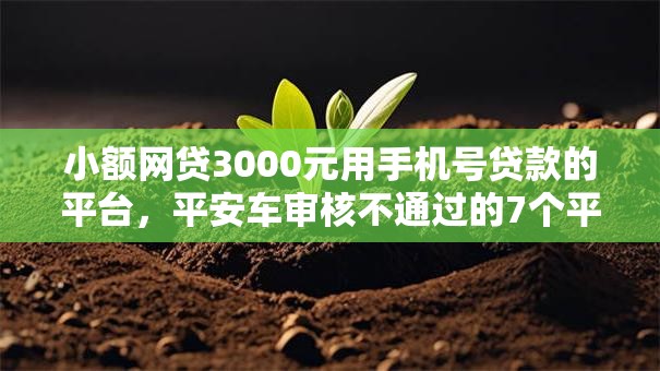 小额网贷3000元用手机号贷款的平台，平安车审核不通过的7个平台介绍