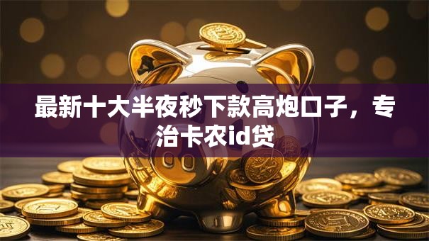 最新十大半夜秒下款高炮口子，专治卡农id贷