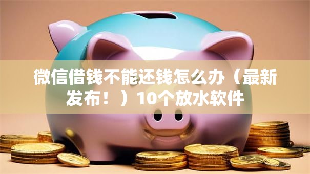微信借钱不能还钱怎么办（最新发布！）10个放水软件