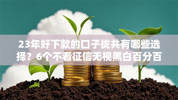 23年好下款的口子拢共有哪些选择？6个不看征信无视黑白百分百下款网贷软件详解