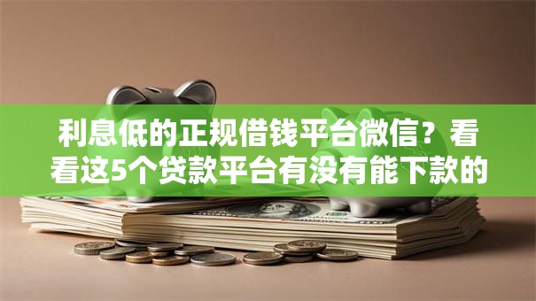 利息低的正规借钱平台微信？看看这5个贷款平台有没有能下款的