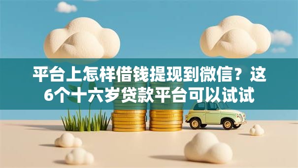 平台上怎样借钱提现到微信？这6个十六岁贷款平台可以试试