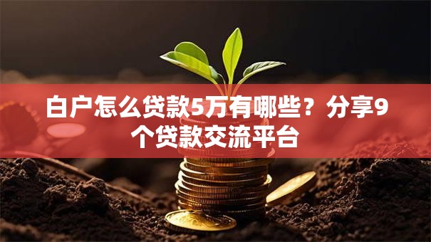 白户怎么贷款5万有哪些？分享9个贷款交流平台
