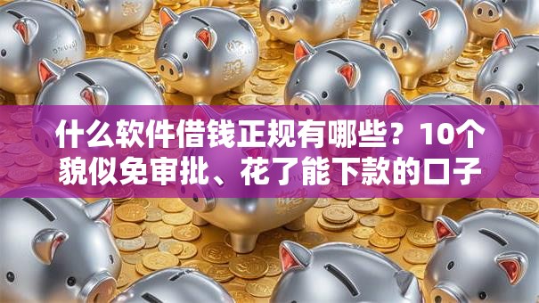什么软件借钱正规有哪些？10个貌似免审批、花了能下款的口子合集