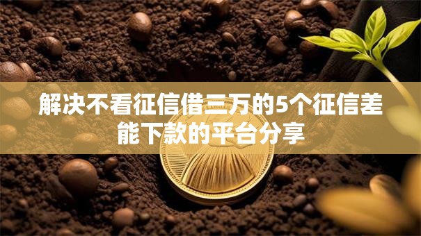 解决不看征信借三万的5个征信差能下款的平台分享