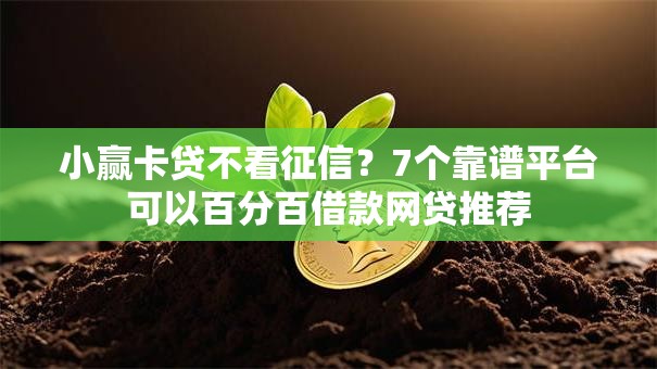 小赢卡贷不看征信？7个靠谱平台可以百分百借款网贷推荐