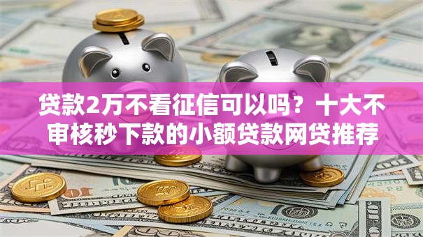 贷款2万不看征信可以吗？十大不审核秒下款的小额贷款网贷推荐