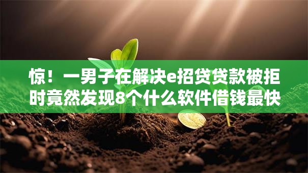 惊！一男子在解决e招贷贷款被拒时竟然发现8个什么软件借钱最快通过利息低，事后分享了出来