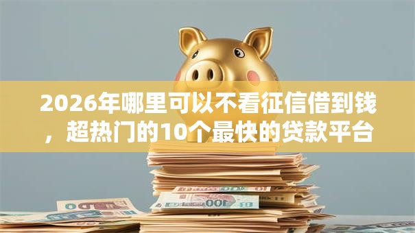 2026年哪里可以不看征信借到钱，超热门的10个最快的贷款平台推荐