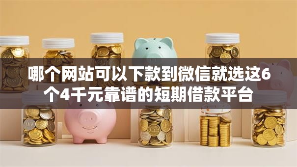 哪个网站可以下款到微信就选这6个4千元靠谱的短期借款平台