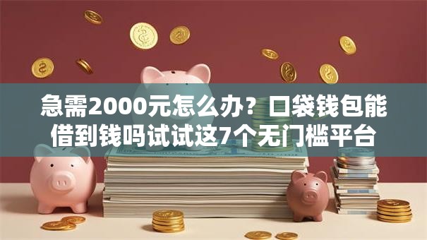 急需2000元怎么办？口袋钱包能借到钱吗试试这7个无门槛平台