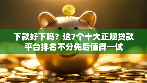 下款好下吗？这7个十大正规贷款平台排名不分先后值得一试