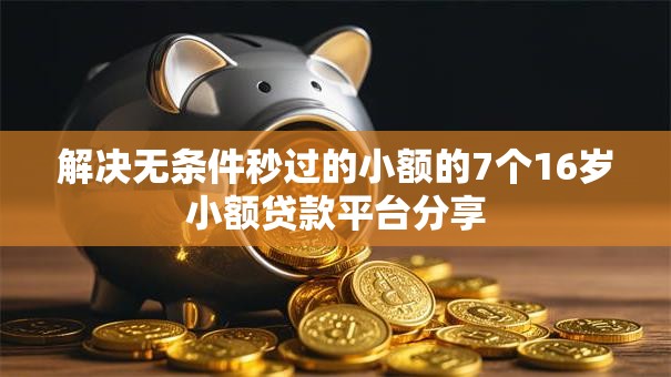 解决无条件秒过的小额的7个16岁小额贷款平台分享