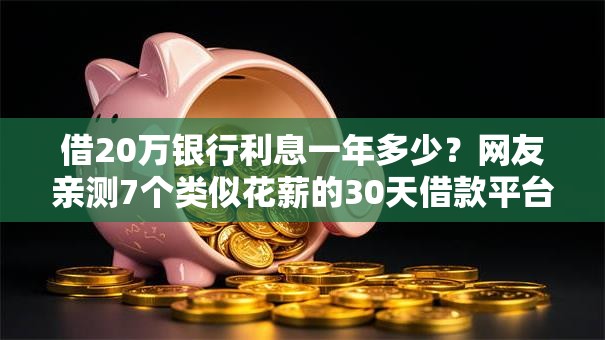 借20万银行利息一年多少？网友亲测7个类似花薪的30天借款平台盘点