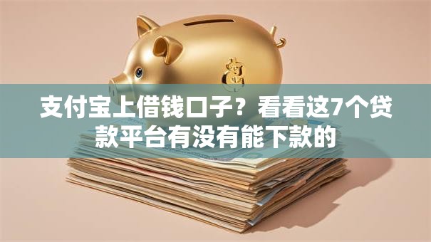 支付宝上借钱口子？看看这7个贷款平台有没有能下款的