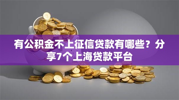 有公积金不上征信贷款有哪些?分享7个上海贷款平台 有公积金不上征信贷款有哪些?分享7个上海贷款平台
