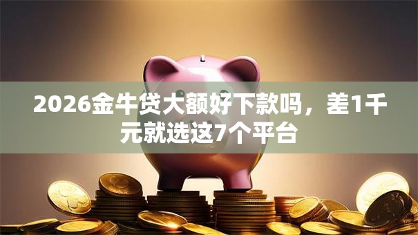 2026金牛贷大额好下款吗,差1千元就选这7个平台 2026金牛贷大额好下款吗,差1千元就选这7个平台