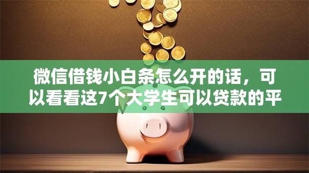 微信借钱小白条怎么开的话，可以看看这7个大学生可以贷款的平台