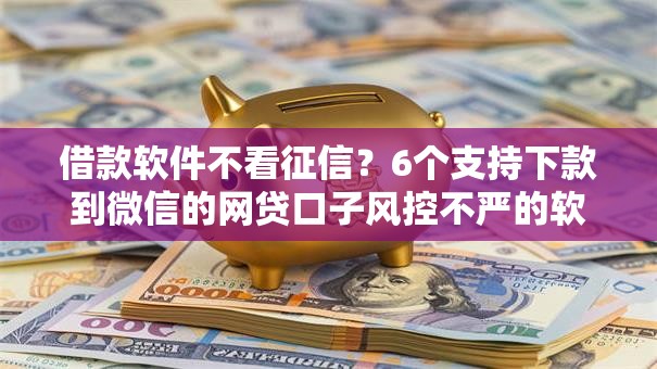借款软件不看征信?6个支持下款到微信的网贷口子风控不严的软件 借款软件不看征信?6个支持下款到微信的网贷口子风控不严的软件