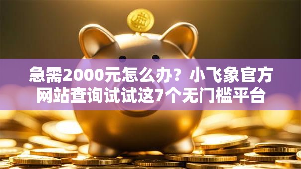 急需2000元怎么办？小飞象官方网站查询试试这7个无门槛平台