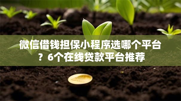 微信借钱担保小程序选哪个平台？6个在线贷款平台推荐