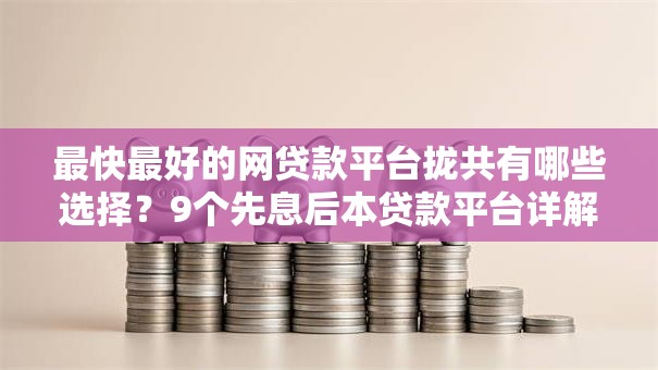 最快最好的网贷款平台拢共有哪些选择？9个先息后本贷款平台详解