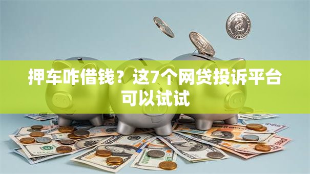 押车咋借钱？这7个网贷投诉平台可以试试