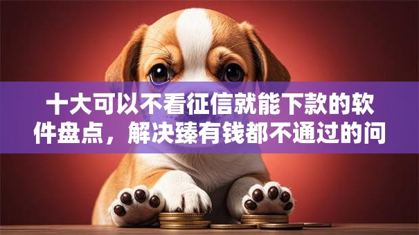 十大可以不看征信就能下款的软件盘点，解决臻有钱都不通过的问题