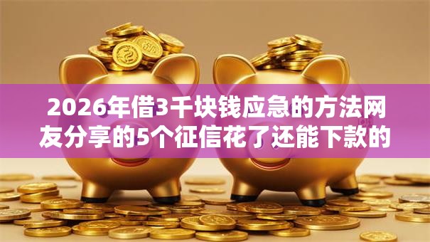 2026年借3千块钱应急的方法网友分享的5个征信花了还能下款的几千小额度平台我觉得不错！