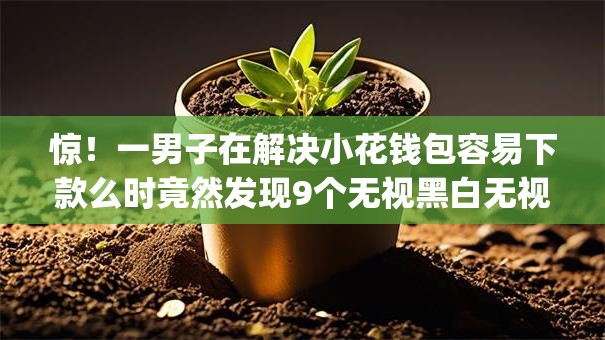 惊！一男子在解决小花钱包容易下款么时竟然发现9个无视黑白无视征信申请就下款的app，事后分享了出来