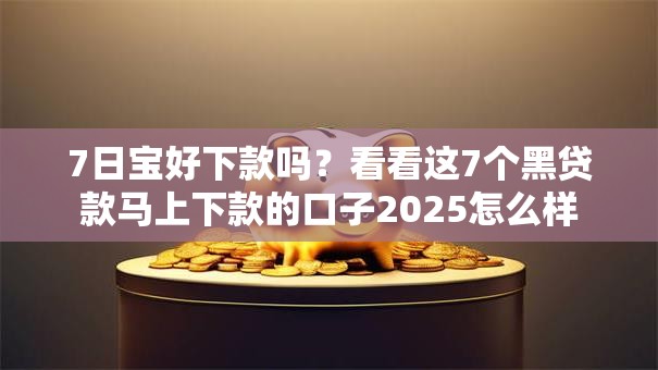 7日宝好下款吗？看看这7个黑贷款马上下款的口子2025怎么样