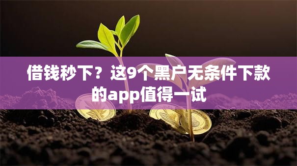 借钱秒下？这9个黑户无条件下款的app值得一试