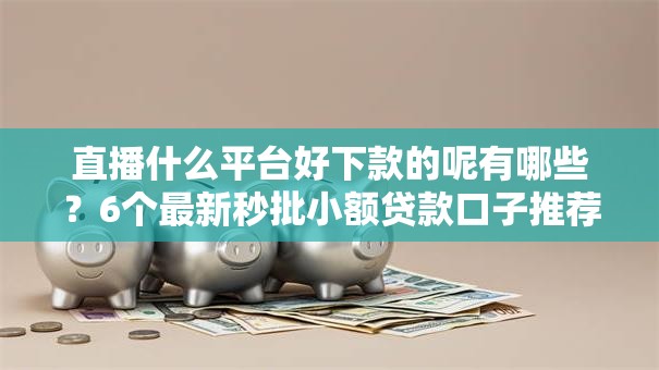直播什么平台好下款的呢有哪些？6个最新秒批小额贷款口子推荐给你