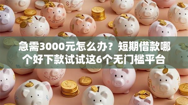 急需3000元怎么办？短期借款哪个好下款试试这6个无门槛平台
